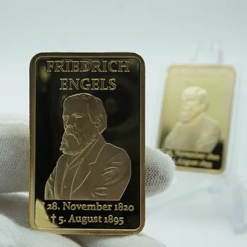 1820-1895 Zakladateľ Marxizmu Friedrich Engels Zlata Bar Sovietskej Červenej Armády pozlátená Pamätná Minca