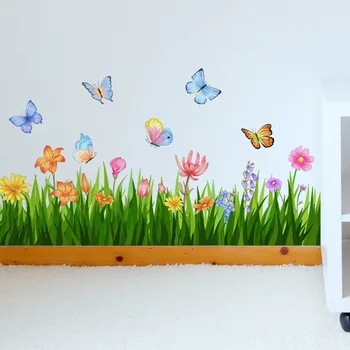 Botanická Kvety Motýľ Dosky Steny Odtlačkový Pozadí Izba Dekor Samolepiace Wall Art