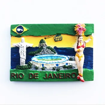 Chladnička magnet Brazília Mansion Orientačný bod Dekorácie Živice Chladnička Magnet Správu Nálepky cestovného Ruchu obchod so Remeslá