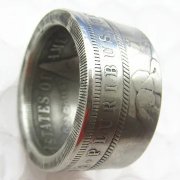 Hobo 1881 Morgan Dolár Mince Krúžok Medi a Zliatin niklu Ručne vyrábané Vo Veľkostiach 8-16