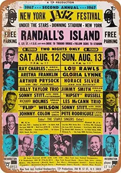Kovové Vintage Tin Prihlásiť 1967 Ray Charles Aretha New York Jazz Fest-Kovov Cín Značiek, Domácej Kuchyni Stenu Retro Plagátu Doska Nástenná Maľba