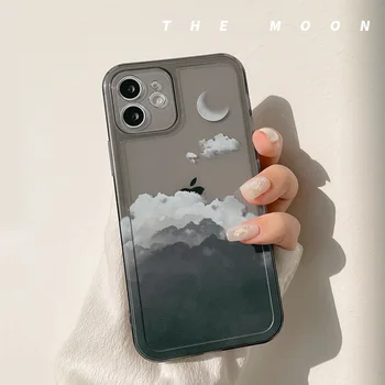 Mesiac noc Neskoro cloud Shockproof Telefón puzdro Pre iPhone 13 12 11 Pro Xs Max X Xr 7 8 Plus Objektív Ochrana Prípade Roztomilý Kryt
