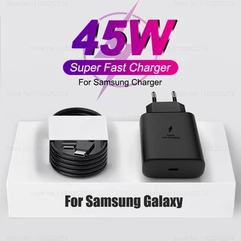 Pre Samsung maximálne 45 w Rýchlo Nabíjačka S23 S21 S22 Ultra S21 S20 Fe Plus A54 A52 A53 A51 Rýchle Nabíjanie USB Typu C Kábel Telefón Príslušenstvo