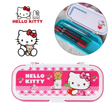 Sanrio Hello Kitty Roztomilý peračník Cartoon Plastové Pencilcases 3 vrstvy Veľkú Kapacitu, Ceruzka Box Školy Grafické efekty Úložný Box