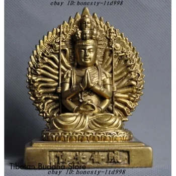 čína Budhizmus mosadz Avalokitesvara Kwan-yin Guan Yin Bódhisattva sochu budhu