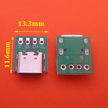 1-10Pcs USB 3.1 Typu C Konektor 16 Pin Test PCB Dosky Adaptér 16P Konektor Zásuvka Pre Dátové Linky Drôt, Kábel na Prenos Repairment