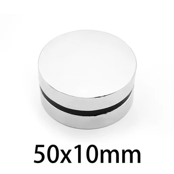 1/2ks 50x10mm Super Silné Silné Magnetické 50mmx10mm Trvalé Neodýmu Magnety 50 mm*10 mm Veľké Kolo Magnet 50*10