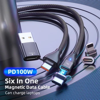 100W USB C Do USB Typu C Kábel PD Rýchlo Nabíjačka, Kábel Micro Magnetické Dátový Kábel Pre iPhone Xiao POCO X3 M3 Samsung iPad a Macbook
