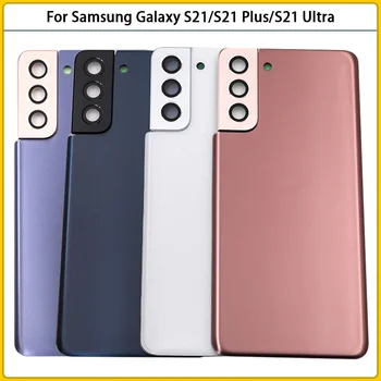 10PCS Pre Samsung Galaxy S21 / S21 Plus / S21 Ultra G998 Batérie, Zadný Kryt: Sklenený Panel Zadné Dvere Bývanie Prípade Fotoaparát Rám Objektív
