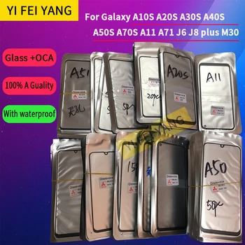 10pcs/veľa SKLO +OCA LCD Predné Vonkajšie Objektív Pre Samsung Galaxy A10S A20S A30S A40S A50S A70S A11 A71 J6 J8 plus M30 Dotykový Displej