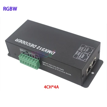 12V 24V DC 3CH RGB LED Pásy Radič RGBW 4CH DMX512 dekodér s digitálnym displejom DMX pre PWM 3CH*8A 4CH*4A Svetlo Pásky Stmievač
