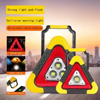 2-V-1 Solárne Núdzové Trojuholníkové Cestné Výstražné Svetlo Bezpečnosť, Tiesňové Členenie Alarm lampy Prenosné Blikajúce svetlo na strane