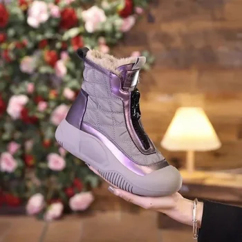 2023 Nové Plyšové Topánky pre Ženy Zimné Byt s Žien Krátku Hlaveň Topánky Hrubé Jediný Non-slip Dámy Sneh Topánka Zapatos De Mujer