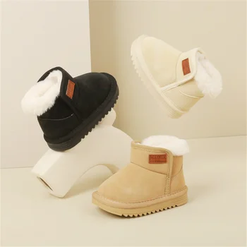 2023 Nové Zimné Detské Čižmy Kožené Teplé Oblečenie Chlapci Topánky Gumy Jediným Módne Batoľa Dievčatá Topánky 15-25