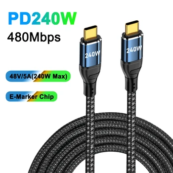 240W USB C Kábel pre iPhone 15 PD3.1 Supercharge na Realme Samsung S23 Xiao 5A Rýchlo Nabíjačky Typ C Kábel pre Macbook Pro PC
