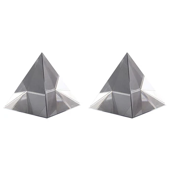 2X Optický Hranol Sklenená Pyramída, 40 mm Vysoký Obdĺžnikový Polyhedron Vhodný Pre Vyučovanie Experimenty