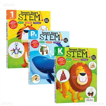 3 Knihy/Set Evan Kotviť Smart Start KMEŇOVÝCH anglický Osvietenie Učebnica Zošit Cvičenie Raného Vzdelávania Plné Farby Veku 3-7