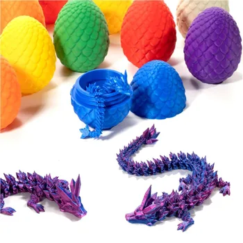 3D Vytlačené Vajce Draka Plne Kĺbové Crystal Dragon Domova Výkonný Stôl Dekompresný Hračka, Autizmus ADHD Hračky pre Dospelých