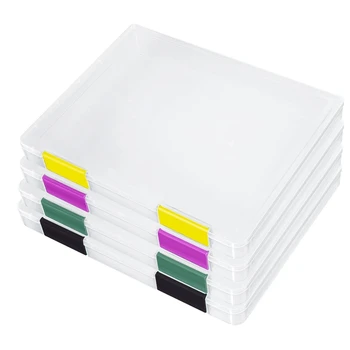 4PCS A4 Súbor Prenosných Projektu Prípade,Prenosné A4 Súboru Rámček Plastových Zápisník Papier Úložný Box Na 8.5X11inch listový Papier Odolný