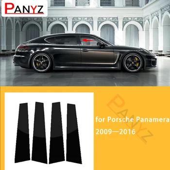 4Pcs Auto Okno Piliera Príspevky Dvere Výbava Samolepky pre Porsche Panamera 2009 2010 2011 2012 2013 2014 2015 2016