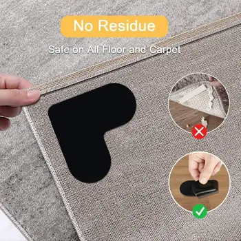 4pcs Koberec Anti-Slip Anti Curling Patch Opakovane Umývateľný koberec koberec, pásky, Pevné Nálepky, Podlahy Koberec Mat Pásky Traceless Non-Slip t