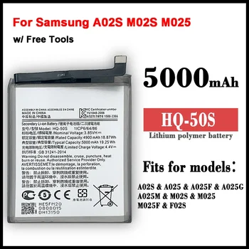5000mAh HQ-50S Náhradné Batérie Pre Samsung GALAXY A02S M02S M025 F02s Telefón Batéria 5000 mAh + Nástroje