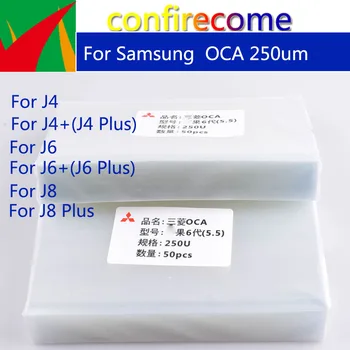 50Pcs\veľa Pre Optické Jasné, Lepidlo OCA Film Rezanie Pre Samsung Galaxy J4 J6 J8 Plus J4+ J6+ J8+ LCD Displej Laminovanie