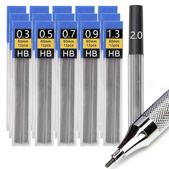 6-1Pcs Mechanické Ceruzky Viesť 0.3 0.5 0.7 0.9 1.3 2.0 HB Náplň Vedie na Mechanické Ceruzky Rysovacie Automatické Ceruzky kancelárske potreby