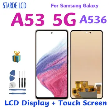 6.5 palcový Samsung A53 5G LCD Displej Dotykový Displej Digitalizátorom. Montáž A536 A536B A536B/DS Nahradenie s Rámom