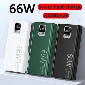 66W Super Rýchly Výkon Banka Nabíjačku 30000mah PD20W Powerbank Baterka Prenosné Nabíjanie Externej Batérie 2USB pre iPhone Xiao