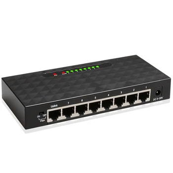 8 portový Sieťový Prepínač 1000Mbps Gigabit Ethernet Sieťový Switch Lan Ethernet Hub Inteligentný Prepínač EÚ Plug