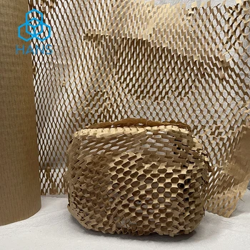 Baliaci Papier Honeycomb Odpruženie Zábal 38cm šírka 3 M Rolka Perforované-Balenie Packing & Pohybe