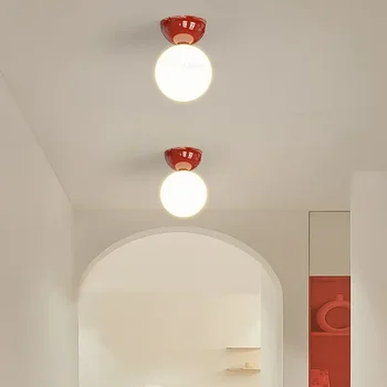 Bauhaus Dome Stropné Lampy, Chodby, Stredovekú Šatňa Stropné Svietidlo Jednoduché Krém Série Domáce Dekorácie Balkón S Vchodom Na Čítanie