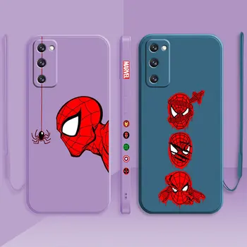 Candy Kvapaliny Telefón puzdro Pre Samsung Galaxy S20 S21 FE S22 Ultra S10 S9 S8 Plus Poznámka: 20 10 Lite Kryt Marvel Spider Man Červená Maska