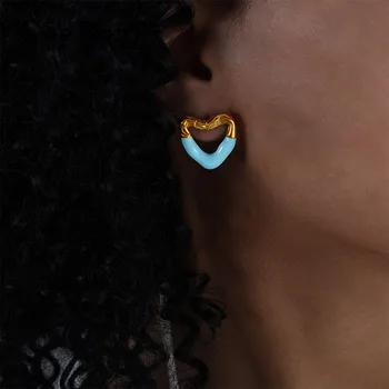 CeeRom Farba Srdce Stud Náušnice Pre Ženy, Nový V Piercing Earings Módne Šperky Dropshiping Veľkoobchod Brincos