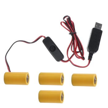 CPDD 97 cm USB 6V LR14 C Eliminovať Kábel pre 4 C LR14 pre Hračka, Radiče, Plynový Ohrievač Vody, Baterky