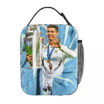 Cristiano Ronaldo Futbal CR7 Tepelne Izolované Obed Taška pre Prácu Prenosné Potravín Taška Kontajner Mužov Chladnejšie Tepelnej Potravín Box