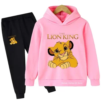Deti Lion Oblečenie 2 Kusy Sady Pre Dievčatá Oblečenie Chlapci Simba Hoodies Top+Nohavice Detí Vyhovovali Tepláková súprava Sportwear