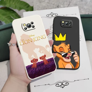 Disney Luxusné chladenie Lion King Pre Xiao Mi Poco X4 X3 C40 C31 C3 M4 M3 F4 F3 GT Pro NFC Mäkké Kvapalné Lano Telefón puzdro
