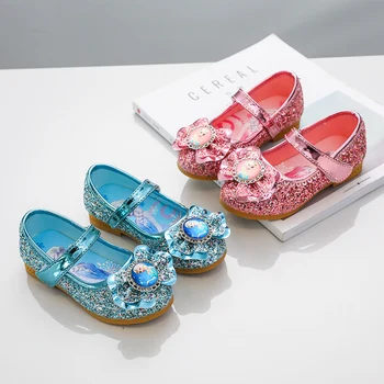 Disney Mrazené Elsa Princezná Dizajnér Crystal Ploché Topánky Deti Bling Pošmyknúť na Dieťa Dievčatá Topánky Dieťa Byty
