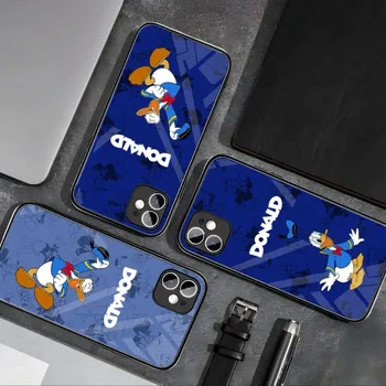 Donald Duck Telefón Prípade Tvrdeného Skla Pre IPhone 14 Pro Max Kryt 13 12 Mini 11 X XS XR SE 2020 6 6 7 8 Plus Coque