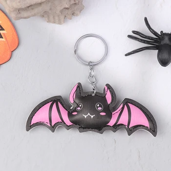 Halloween Roztomilé Ružové Bat Kožené Keychain Pre Ženy, Mužov, Dievčatá Krásne Bat Kľúčov Kľúče Držiteľ