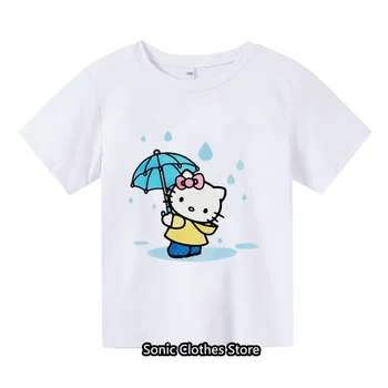 Hello Kitty Tričko Deti Deti Y2k Kawaii Sanrio Kuromi Melódie Anime, T Košele Karikatúry Dieťa, Dievča, Chlapec Ženy Ležérne Oblečenie