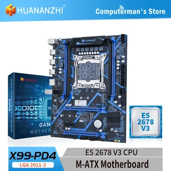 HUANANZHI X99 PD4 LGA 2011-3 XEON X99 základná Doska s procesorom Intel E5 2678 V3 Podporu DDR4 RECC pamäť combo kit set NVME SATA