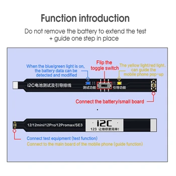 I2C Batérie Flex Kábel Zdravotné Údaje Príručka Inštalácia Upraviť Pre IPhone 5 SE 6 7 Plus 8 8G X 11 Pro 12 13 Max Údržbu, Opravy Nástrojov