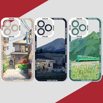 Japonské Anime Ručne Maľované Dom Telefón Prípade Telefón Puzdro Pre IPhone 11 12 13 Mini Pro Max 14 Pro Max Prípade Shell Funda Kryt