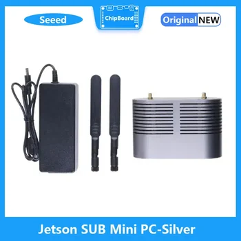 Jetson SUB Mini PC-Strieborná s Jetson Xavier NX modul, Hliníkové prípade chladič, 128GB SSD, WiFi, Antény a pre-installe