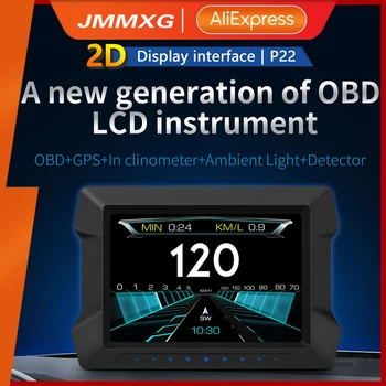 JMMXG Auto Hud Head Up Display OBD2 GPS Duálny Systém Head-Up Displej Otáčkomer Inclinometro S prekročením rýchlosti Alarm&OBD Diagnostický
