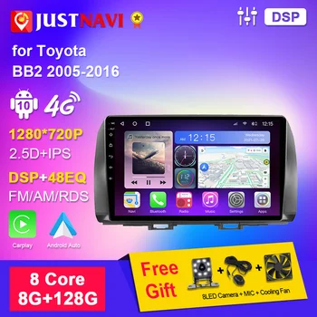 JUSTNAVI autorádia pre Toyota BB2 2005-2016 Android10 Auto Carplay Multimediálne 4G WIFI Display 9 Palcové GPS Prijímač
