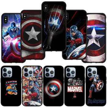 Kapitán Amerika Štít Marvel Telefón Kryt puzdro pre iPhone 14 13 12 Mini 11 Pro XS Max X XR 6 7 8 6S Plus + SE Mäkké Puzdro